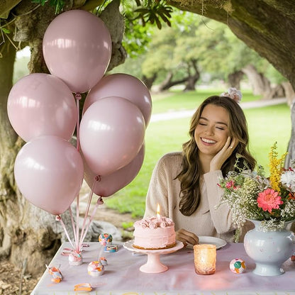 Pink Balloons, 12 Inch 30 Pcs Boho Blush Pink Party Balloon Dusty Rose Nude Pink Balloons Retro Vintage Pink Latex Helium Balloons for Girls Baby Shower Anniversary Wedding Birthday Party Decor