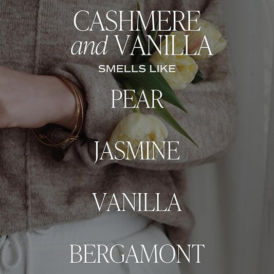 Sweet Water Decor Cashmere and Vanilla Scented Soy Candles – Milky Coconut, Jasmine, Soft Cashmere, Exotic Musk – Cozy Aroma – 50 Hour Burn – 12oz Tinted Glass Jar for Home Decor and Bedroom Decor