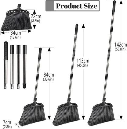 Outdoor Broom,Masthome Heavy Duty Broom,56" Brooms for Sweeping Outdoor,Angle Commercial Brooms with Hard Bristles, for Kitchen Home Office Garage Courtyard Lobby Lawn Concrete