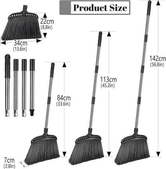 Outdoor Broom,Masthome Heavy Duty Broom,56" Brooms for Sweeping Outdoor,Angle Commercial Brooms with Hard Bristles, for Kitchen Home Office Garage Courtyard Lobby Lawn Concrete