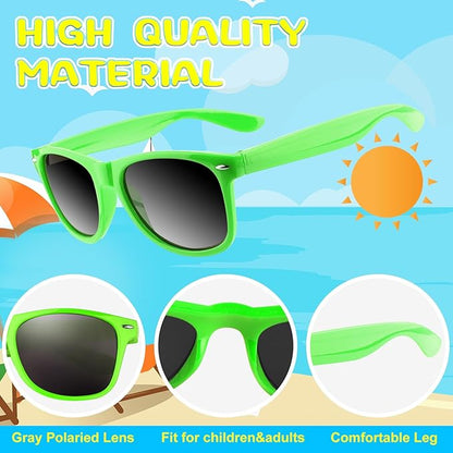 ASTARON 12 Pack Party Sunglasses Bulk Neon Party Favors for Beach Wedding Party Pool Party Supplies