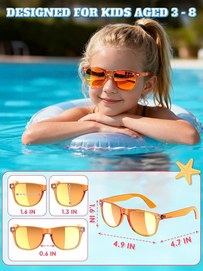 Sumsun Kids Sunglasses Bulk Party Favors 24 Packs Boys Girls Age 3-8 with UV400 Protection for Birthday Graduation Party