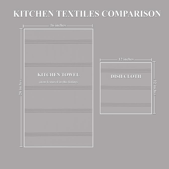 Sticky Toffee Cotton Kitchen Towels Set of 4 – 28x16 in Dark Blue and White Dish Towels, Reusable and Absorbent Tea Towels for Cleaning or Drying, Oeko-Tex Cotton