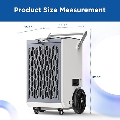 160 Pints Commercial Dehumidifier with Pump and Drain Hose for Basements, Heavy Duty Commercial Grade Dehumidifiers for Large Spaces, Warehouse, Industry Water Damage Unit, Auto Defrost