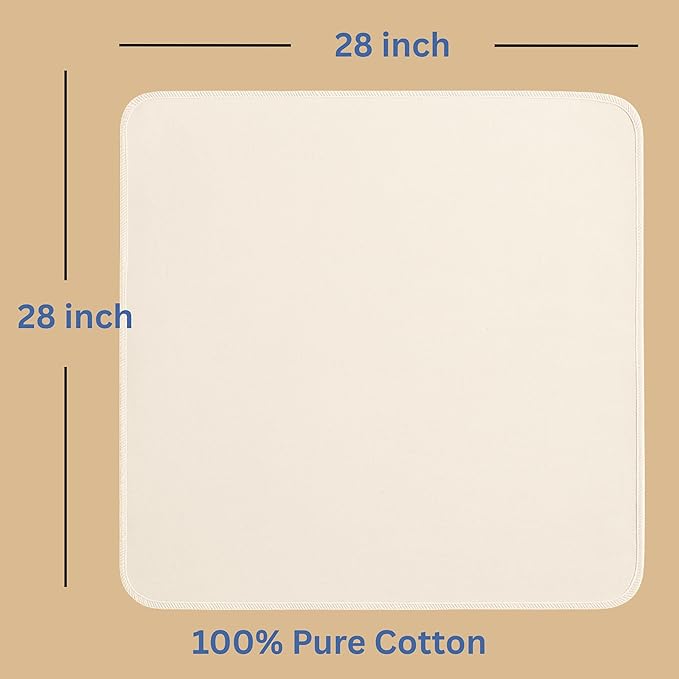 WHITEWRAP Unbleached Flour Sack Towels for Bread Proofing – Thick Cotton Baking Cloth for Baguettes, Ciabatta & Pastries – Reusable 28"x28" Towels, Set of 6