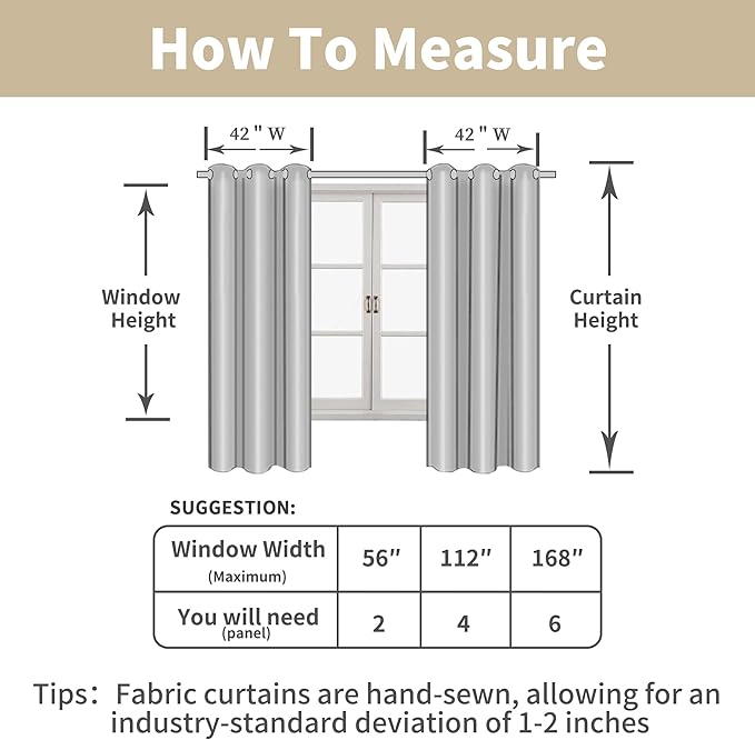 LAMIT Light Beige Linen Curtains for Bedroom 40 inch Length 2 Panels, Linen Textured Light Filtering Curtains Privacy Grommet Window Drapes for Living Room/Farmhouse, Set of 2 Panels, W42 x L40
