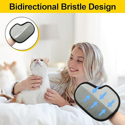 Pet Hair Removal Glove for Dogs and Cats,2 PCS Upgraded Double Sided Electrostatic Pet Hair Removal Gloves,Reusable Pet Cat Dog Hair Remover Gloves for Couch,Carpet,Bed Sheets,Blankets,Clothes