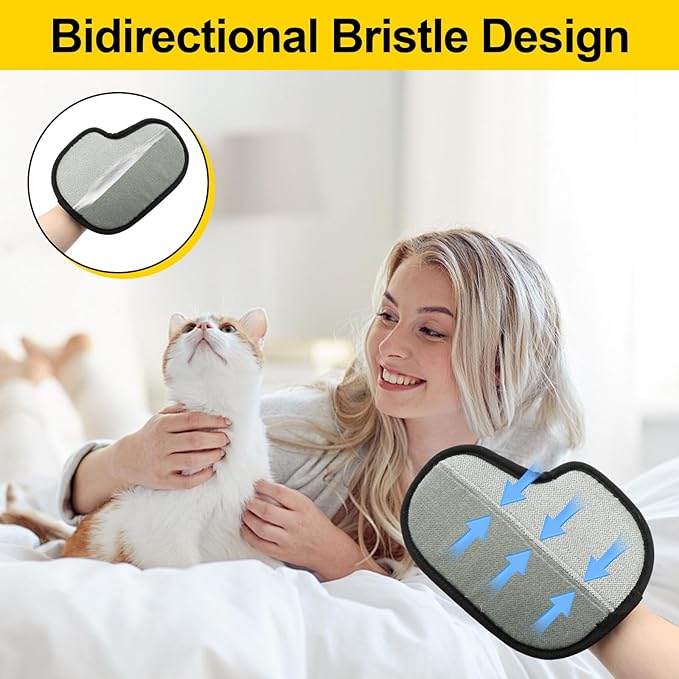 Pet Hair Removal Glove for Dogs and Cats,1 PCS Upgraded Double Sided Electrostatic Pet Hair Removal Gloves,Reusable Pet Cat Dog Hair Remover Gloves for Couch,Carpet,Bed Sheets,Blankets,Clothes