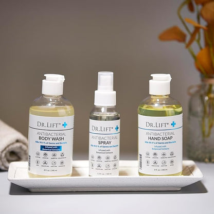 Antibacterial Body Wash, 8 oz (3-Pack) - Gentle & Effective Shower Gel - Made in America