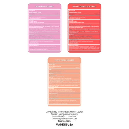Touchland Power Mist Hydrating Hand Sanitizer Spray, JUICY Trio Set (Watermelon, Peach, Berry), 1 FL. OZ. Travel Size (Set of 3)