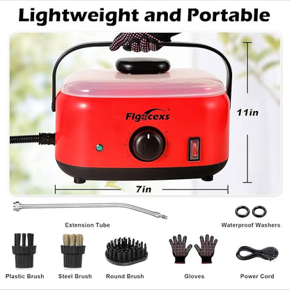 Handheld Steam Cleaner,2500W High Temperature High Pressure Steam Cleaner with 3 Brush Heads, Portable Steam Cleaner with 1.5L Tank For Car Detailing Kitchen Bathroom Floors