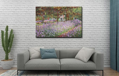 OKEXCKK Irises in Monet's Garden, 1900 by Claude Monet - Canvas Art Wall Decor Painting Artwork Print -32" x 48"