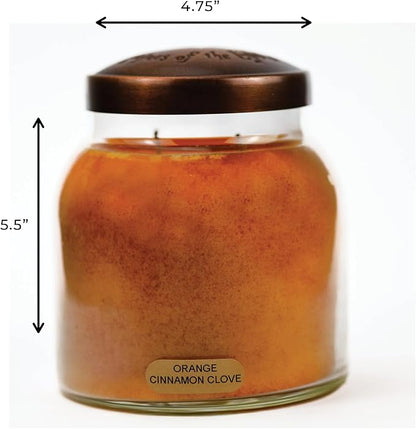 A Cheerful Giver — Orange Cinnamon Clove - 34oz Papa Scented Candle Jar with Lid - Keepers of the Light - 155 Hours of Burn Time, Gift for Women, Orange