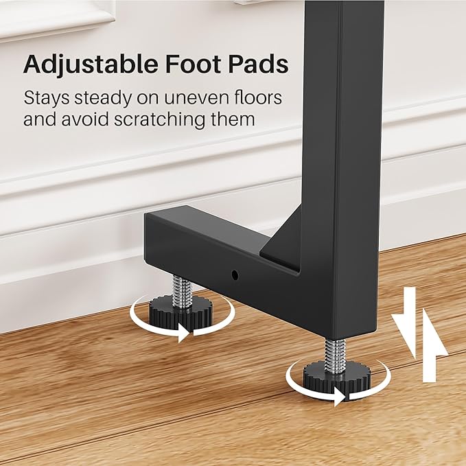 Kitstorack 2-Pack Narrow Console Table with Adjustable Height (25"-33") & 2 Power Outlets, Skinny Behind Couch Table, 79" Long x 5.9" Wide Sofa Side Table for Living Room, Rustic Brown | 2-Pack, Behind Sofa Couch