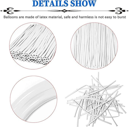 260 Balloons, Thickening Long Balloons for Tying Balloon Arch, Twisting Latex Animals Magic Modeling Skinny Birthday Balloons for Kid‘s Party Wedding Decoartion 100pcs （White）