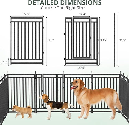 Dog Playpen Metal Dog Fence Outdoor for Yard 32" Height 40 Panels Portable Dog Pen Pet Kennel for RV Camping(Black-Silver)