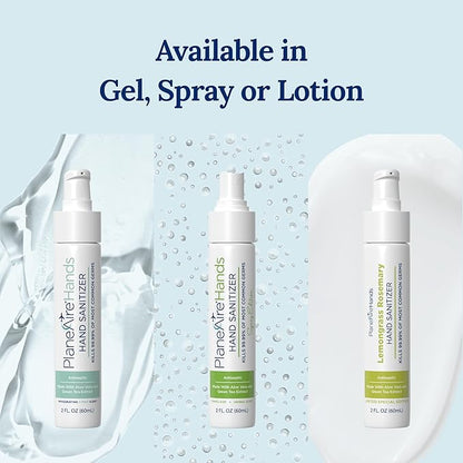 Lemongrass Rosemary Lotion Hand Sanitizer | Travel Size | Cleanse & Moisturize | Made with Aloe Vera & Essential Oils | Rich in Vitamin E | Lemongrass Essential Oil | Green Tea Extract | 6-Pack