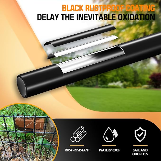 32 Panels Animal Barrier Fence No Dig, 32ft(L) X 13in(H) 1.2in Gap Rabbit Fences Ground Defense Border Small Metal Fencing, Dog Blocker Under Barriers for Garden, Flower Bed, Patio