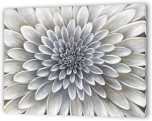Yihui Arts White Flower Canvas Wall Art Painting, Floral Canvas Pictures Aesthetic Botanical Artwork for Bedroom Living Room Bathroom Decor