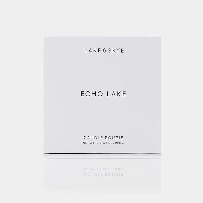Lake & Skye Echo Lake Candle - Vegan Fragrance Collection, 100% Soy Base, Cruelty Free (8 oz), 50 Hour Burn Time - Floral and Woody