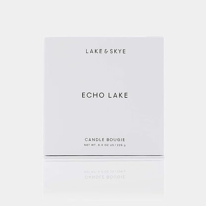 Lake & Skye Echo Lake Candle - Vegan Fragrance Collection, 100% Soy Base, Cruelty Free (8 oz), 50 Hour Burn Time - Floral and Woody