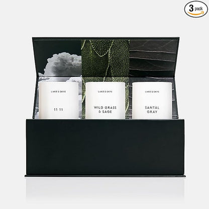 Lake & Skye Mini Votive 3 Piece Candle Set - Includes 11 11, Wild Grass & Sage, and Santal Gray - 1.85 oz Each
