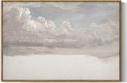 InSimSea Framed Canvas Wall Art Vintage Decor, Home Decor Classical Oil Painting Cloud Study Large Wall Decorations for Living Room, Canvas Pictures Art for Bedroom Bathroom Gallery, 16"x24"
