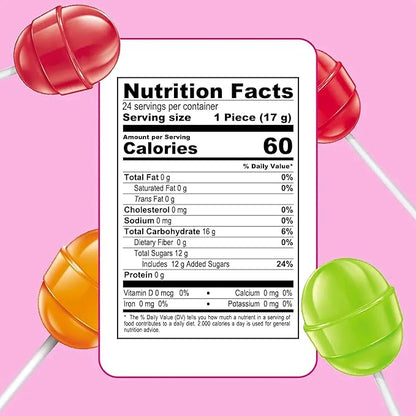 Colombina Bon Bon Bum Lollipops w/Bubble Gum Center, Assorted Flavors, Individually Wrapped, Ideal for Party Favors and Gifts, 1 Pack (24 Count)