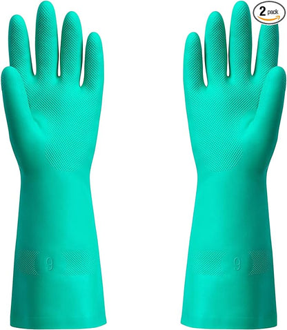 ThxToms Chemical Resistant Nitrile Gloves, Resist Household Acid, Alkali, Solvent and Oil, Latex Rubber Free, 1 Pair Large
