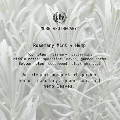 Muse Apothecary Hand Ritual - Aromatic and Nourishing Foaming Hand Soap, Infused with Natural Aromatherapy Essential Oils, Rosemary Mint + Hemp, 2 Pack, 11.5 oz