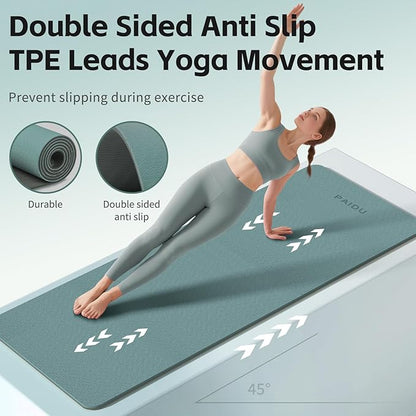 Yoga Mat 8mm Super Thick TPE Fitness Mat | SGS Certified | Non-Slip, Odorless & Tear-Resistant | Unisex with Strap | for Yoga, Pilates, Meditation & Home Workouts