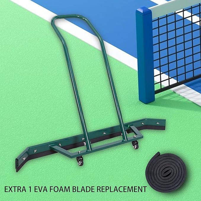 Sport Tennis Court Squeegee Aluminum Alloy Court Squeegee Rain Shuttle for Sports Court Water Wiper Device Water Remover Stadium Dust Collector Wiper Green