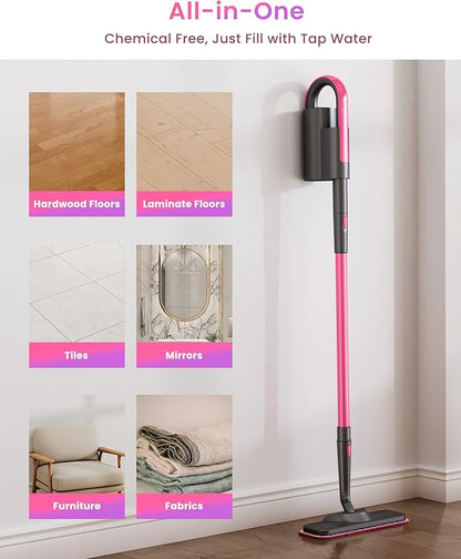 Schenley Steam Mop Cleaner with Detachable Handheld Steamer for Cleaning Hardwood, Laminate Floor, Tiles and Grout, with 7-in-1 Multi-purpose Accessories and Washable Microfiber Pads