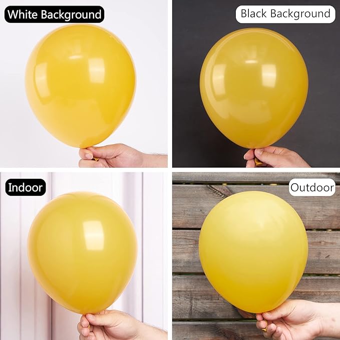 PartyWoo Mustard Yellow Balloons, 50 pcs 12 Inch Boho Yellow Balloons, Dark Yellow Balloons for Balloon Garland or Balloon Arch as Birthday Party Decorations, Baby Shower Decorations, Yellow-F57