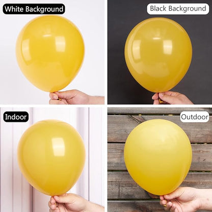 PartyWoo Mustard Yellow Balloons, 50 pcs 12 Inch Boho Yellow Balloons, Dark Yellow Balloons for Balloon Garland or Balloon Arch as Birthday Party Decorations, Baby Shower Decorations, Yellow-F57