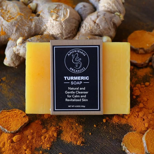 Turmeric Soap - All Natural Gentle Cleanser for All Skin Types. No Stain Face & Body Cleanser for Men, Women & Teens.