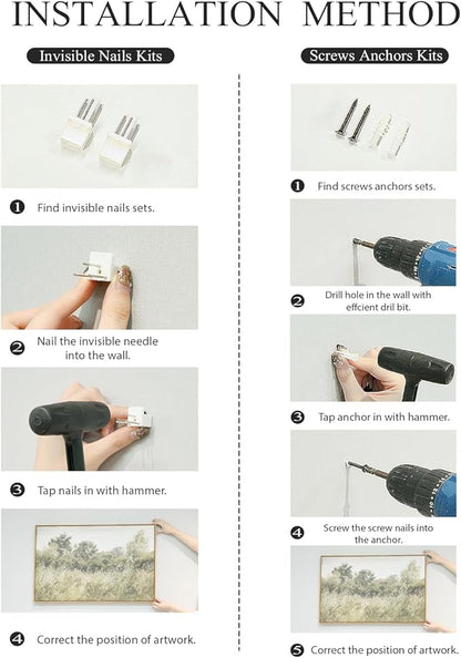 InSimSea Framed Canvas Wall Art Vintage Decor, WildField Landscape Painting Wall Decor, Modern Farmhouse, Rustic Wall Art for Living Room Bedroom, French Country Decoration, 24"x36"
