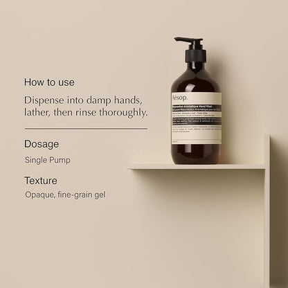 Aesop Resurrection Aromatique Hand Wash | Gentle Cleanser with Orange, Rosemary and Lavender Oils | 500mL / 16.9 oz (Pack of 3)