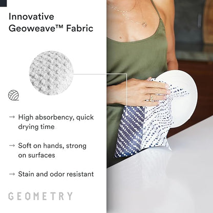 GEOMETRY Kitchen Dish Cloths - Quick Dry Dishcloths for Kitchen - Premium Dish Rags with Geoweave - 3-Pack Set Autumn Checkers