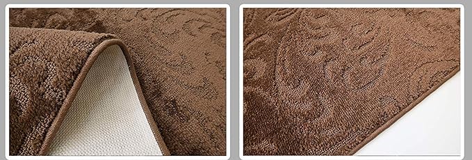 15 FT Long Carpet Runner Rug with Rubber Backing, Non-Slip Washable Brown (26" X 15'), Custom Floor Mat for Kitchen Hallway Stairs Bedroom Bathroom Entryway, Your Choice of Length, Floral Pattern