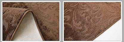 15 FT Long Carpet Runner Rug with Rubber Backing, Non-Slip Washable Brown (26" X 15'), Custom Floor Mat for Kitchen Hallway Stairs Bedroom Bathroom Entryway, Your Choice of Length, Floral Pattern