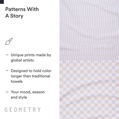 GEOMETRY Kitchen Tea Towels - Quick Dry Microfiber Dish Towels for Kitchen - Ensemble Neutre 18" x 30" - 2 Pack