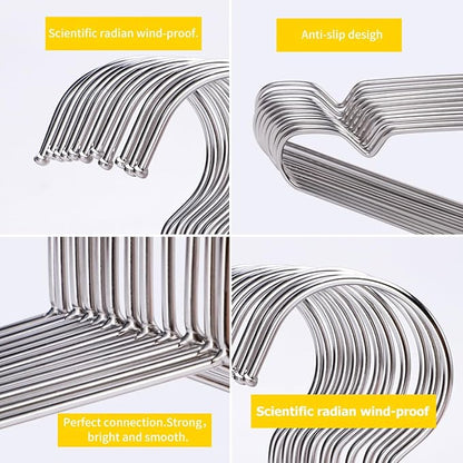 Hangers 100 Pack Wire Hangers Heavy Duty Clothes Hanger Ultra Thin Space Saving Metal Hangers16.5in by WYCQKL