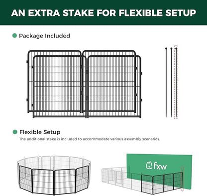 FXW Instant Unleashed Dog Playpen, Portable Pet Fence for Outdoor, RV Trips, and Camping, 32inch, 4 Panels for Small and Medium Dogs│Patented