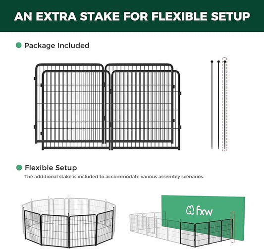 FXW Instant Unleashed Dog Playpen, Portable Pet Fence for Outdoor, RV Trips, and Camping, 32inch, 4 Panels for Small and Medium Dogs│Patented