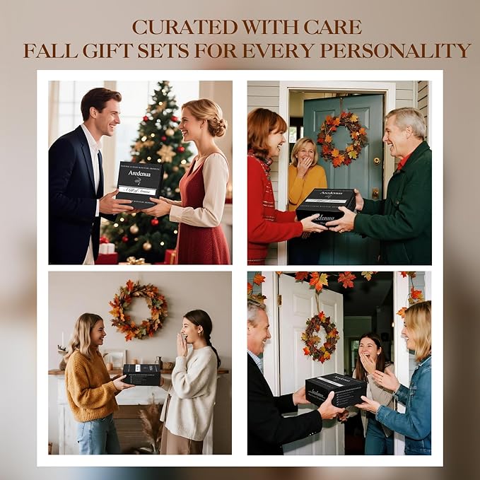 Winter Holiday Candles Set – Cinnamon, Vanilla Bean, Harvest Season & Pumpkin, Cozy Christmas Seasonal Candles Gift, Hand-Poured Soy Candle for Christmas Home Décor & Cozy Winter Gifting