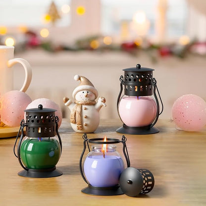 Scented Candles for Home, 3 Pack Fall Candle Set Natural Soy Wax, Retro Lantern Candles Autumn Gifts Set for Women Men, Aromatherapy Candle of Blush Sands/Lilac Blossoms/Balsam Cedar