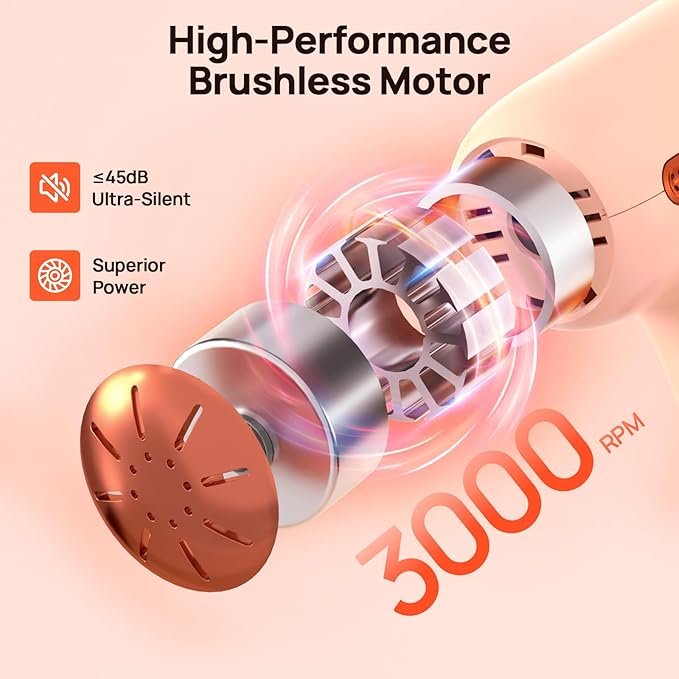 Super Mini Massage Gun Deep Tissue, Muscle Massager Gun with 5-Speed & 4 Heads, Portable Handheld Massager Quiet for Home, Gym, Travel, Office, Gift for Men & Women, Athletes, Cream