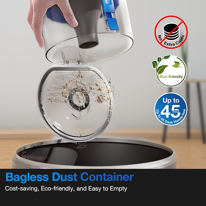 ECOVACS DEEBOT N20e Plus Robot Vacuum and Mop, 10000Pa Strong Suction, Self-Emptying Bagless Base, Tangle-Free Roller for Pet Hair, Smart Mapping, 300 Min Runtime, Alexa Compatible