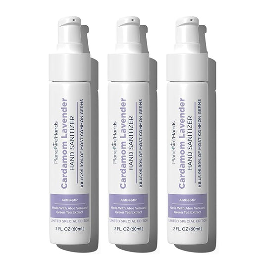 Cardamom Lavender Lotion Hand Sanitizer | Travel Size | Moisturizing Hand Lotion | Made with Aloe Vera & Essential Oils | Rich in Vitamin E | Cleanse & Moisturize | Scented Hand Sanitizer | 3-Pack